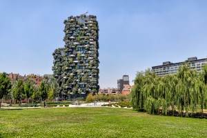 Modern architecture on the skyline of Milan Italy