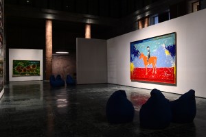 allestimento mostra “Mario Schifano, il Nuovo Immaginario" a cura di Luca Massimo Barbero alle Gallerie d'Italia di Napoli (Roberto Serra / Iguana per Gallerie d'Italia)